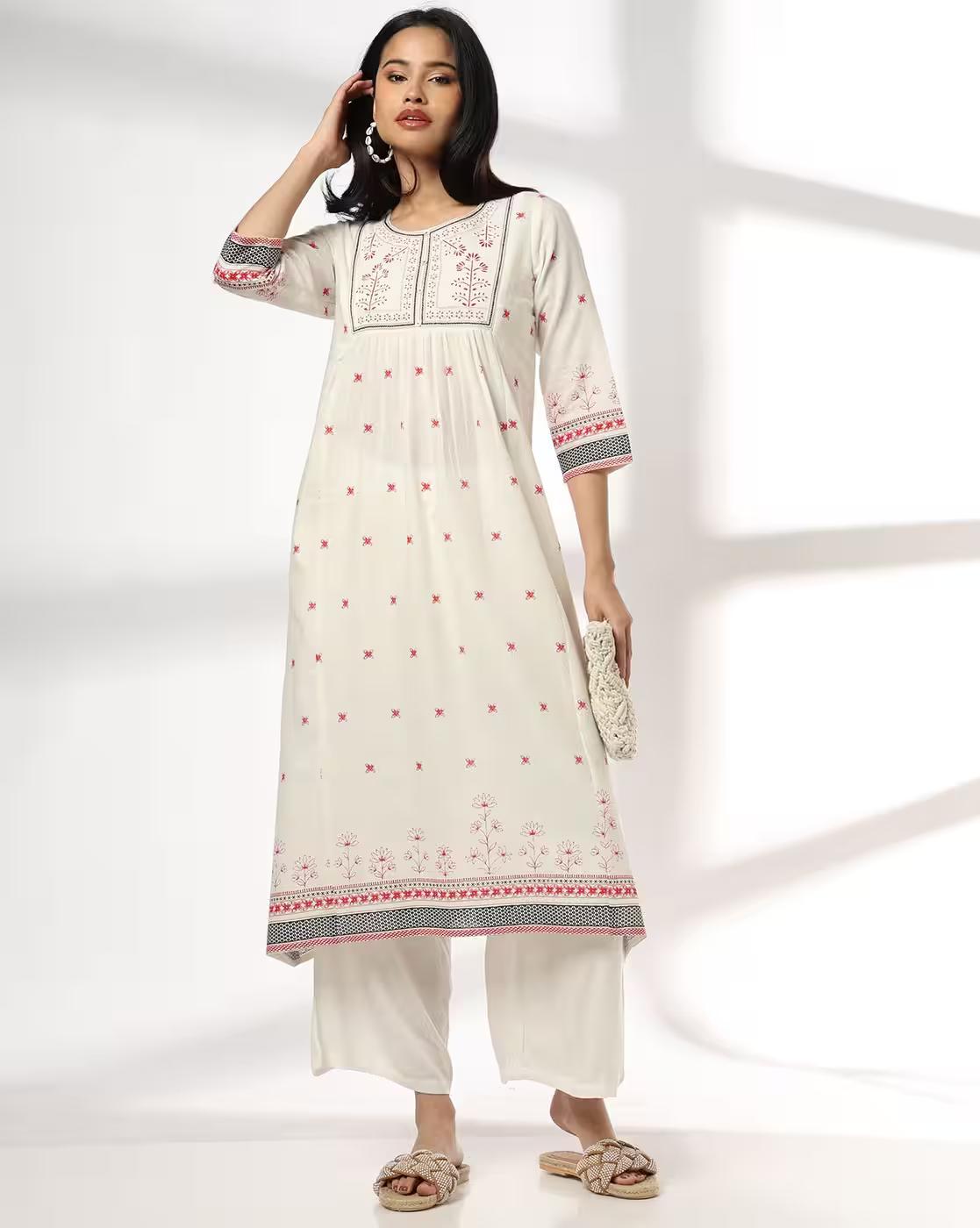 Women Floral Print A-Line Kurta