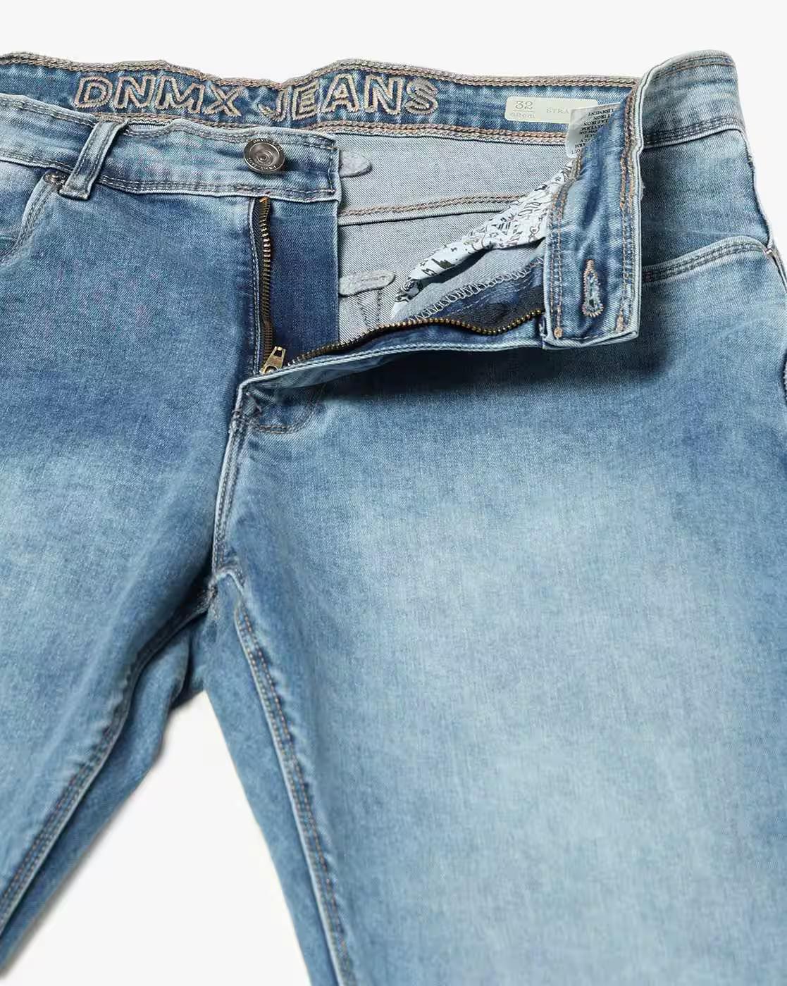 Men Lightly Washed Slim Fit Jeans