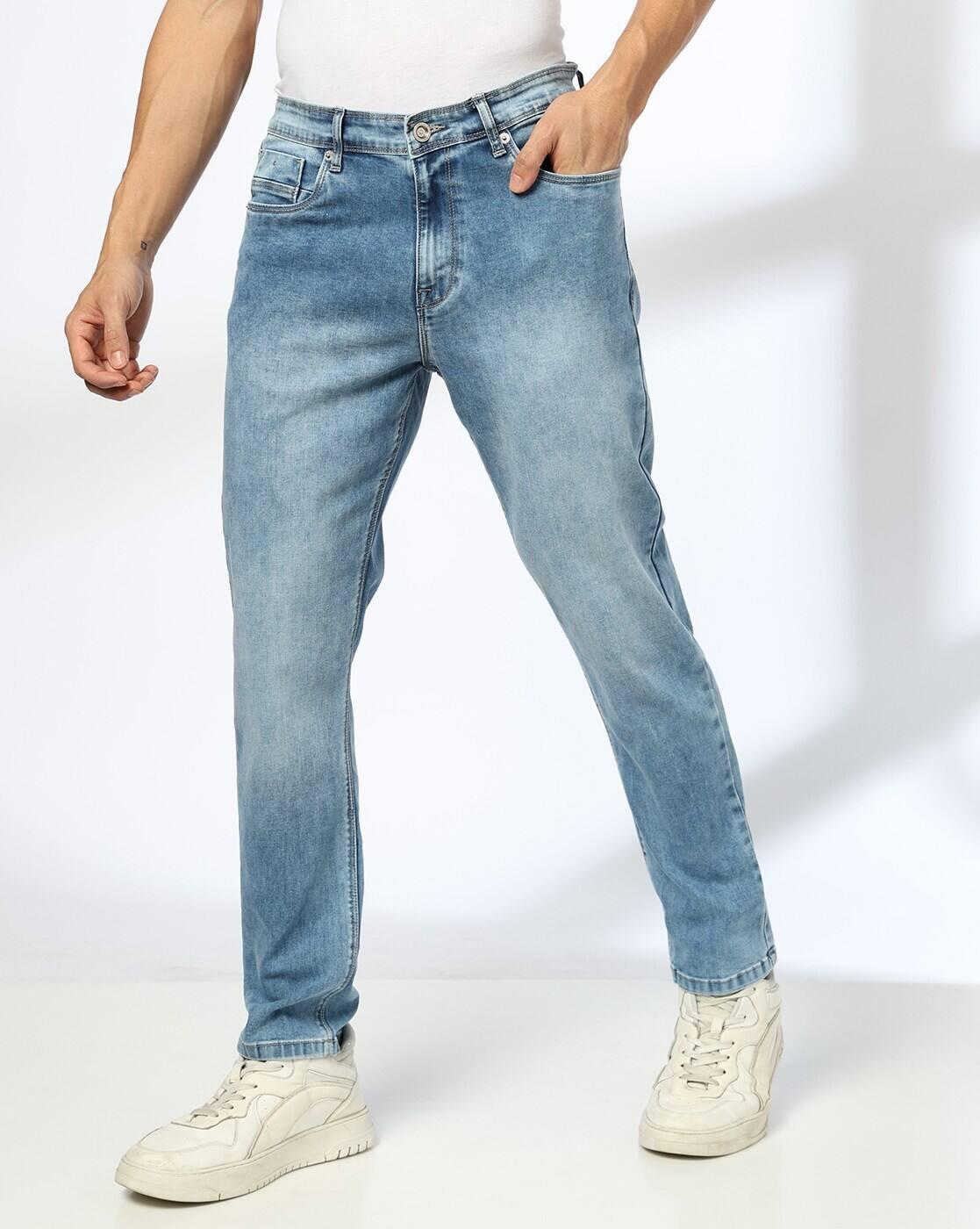 Men Lightly Washed Slim Fit Jeans