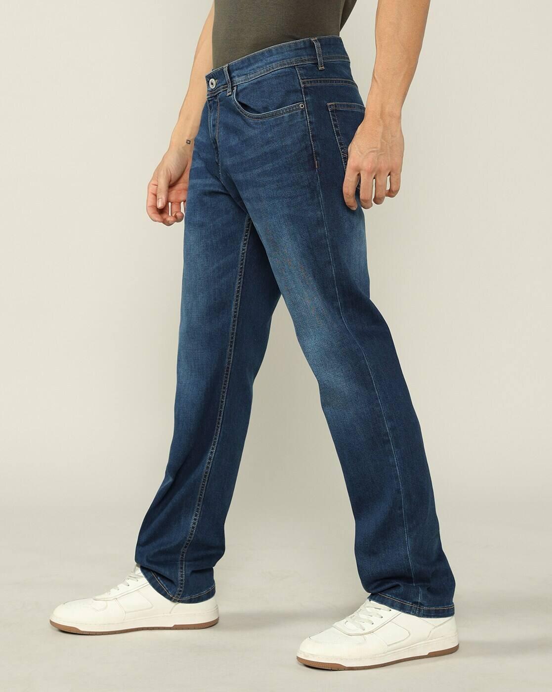 Men Mid-Rise Straight Fit Stretch Jeans