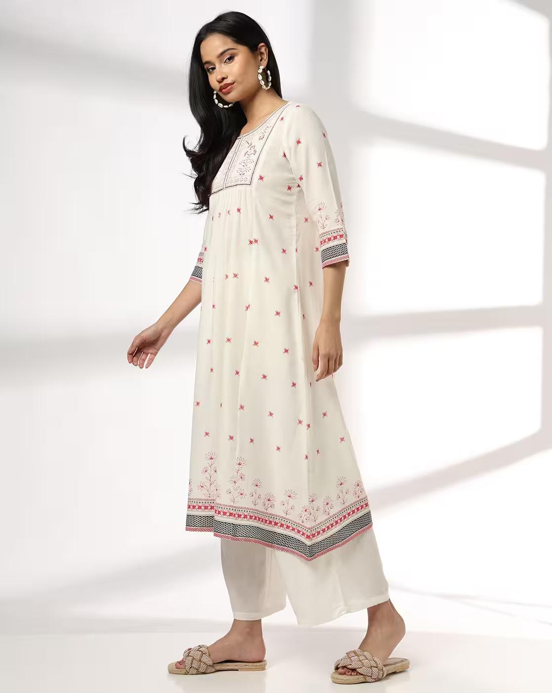 Women Floral Print A-Line Kurta