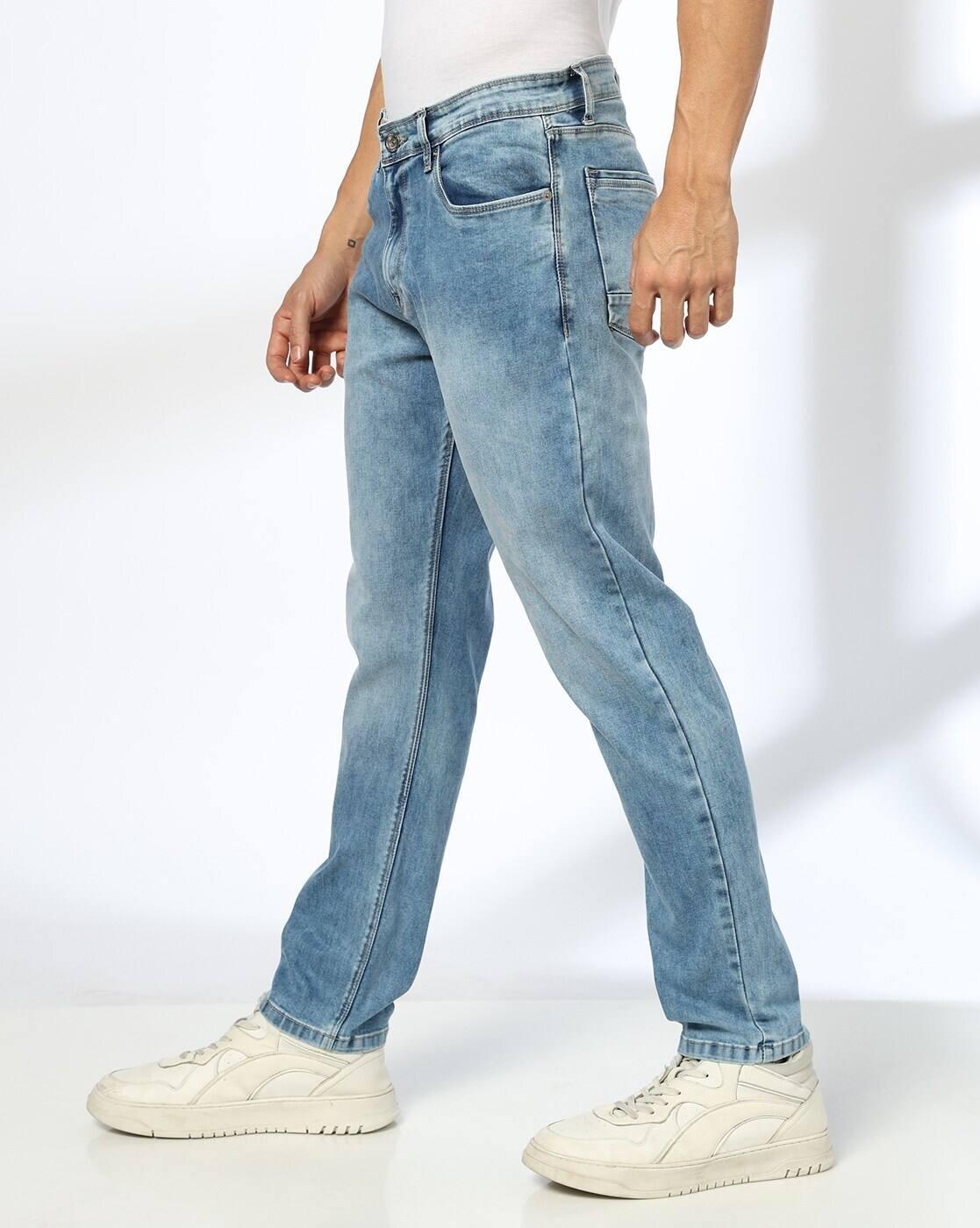 Men Lightly Washed Slim Fit Jeans