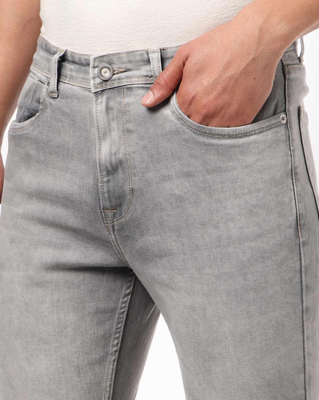 Men Lightly Washed Slim Fit Jeans