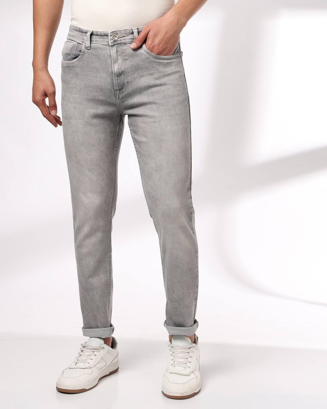Men Lightly Washed Slim Fit Jeans