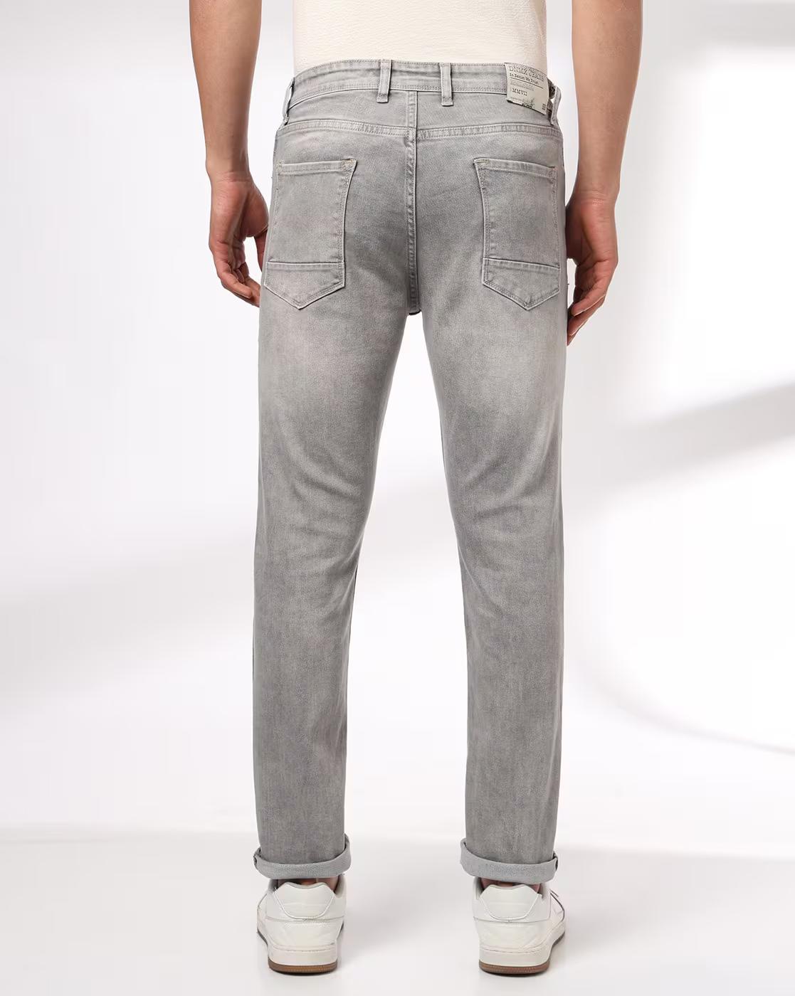 Men Lightly Washed Slim Fit Jeans