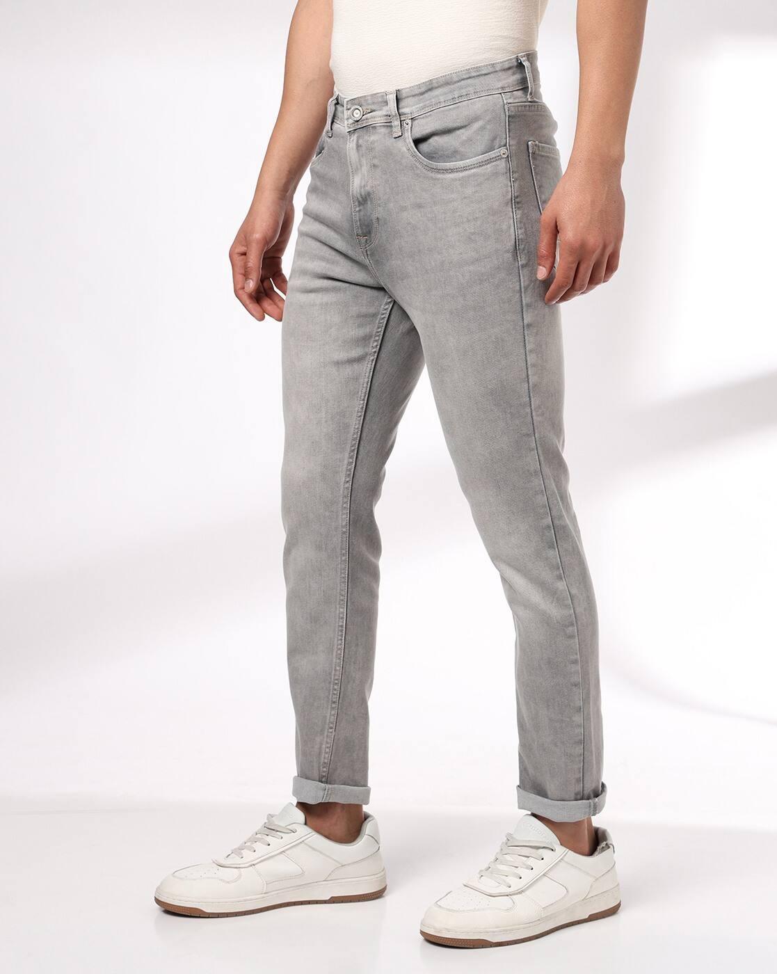 Men Lightly Washed Slim Fit Jeans