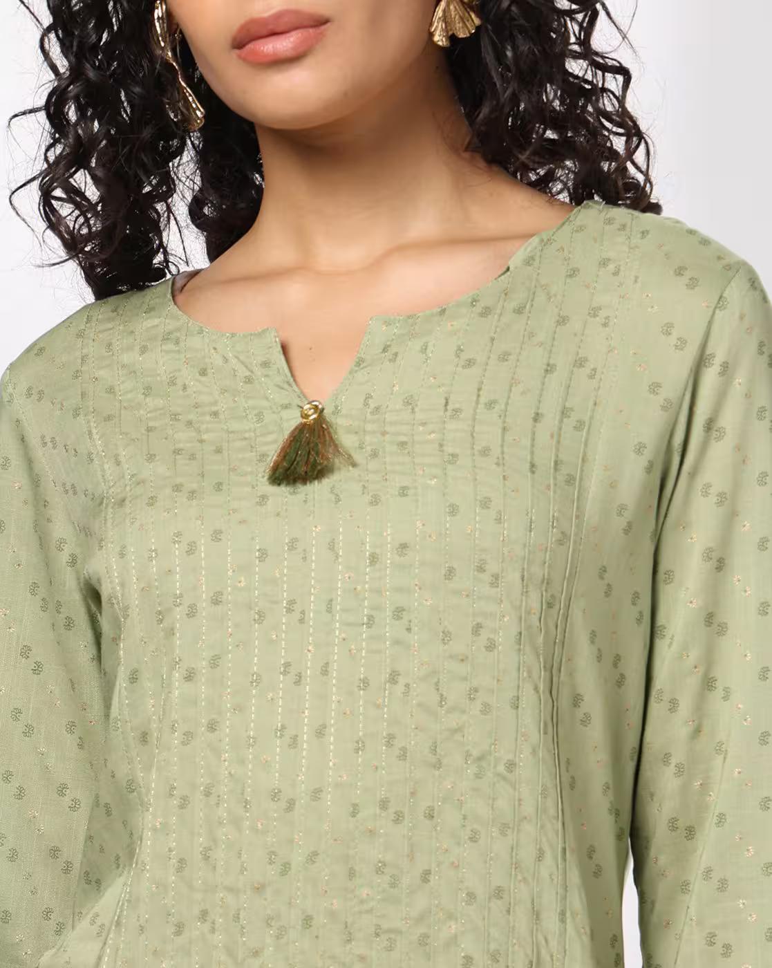 Women All-Over Print Straight Kurta & Palazzos Set