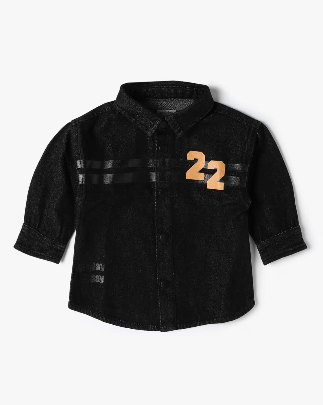DENIM SHIRT, BLACK, 6-12M
