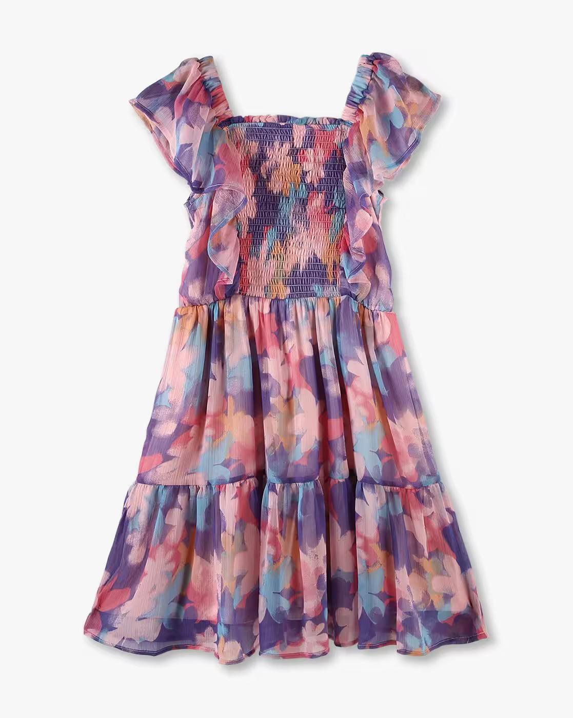 TIERED DRESS, MULTI, 3-4Y
