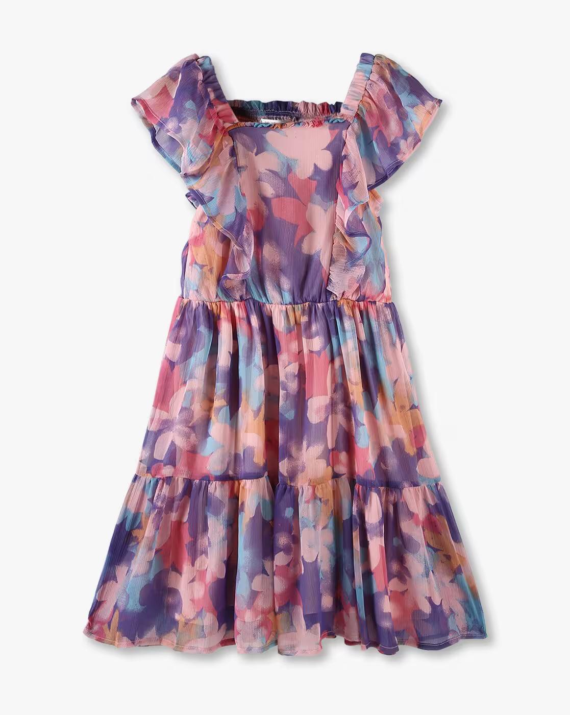 TIERED DRESS, MULTI, 3-4Y