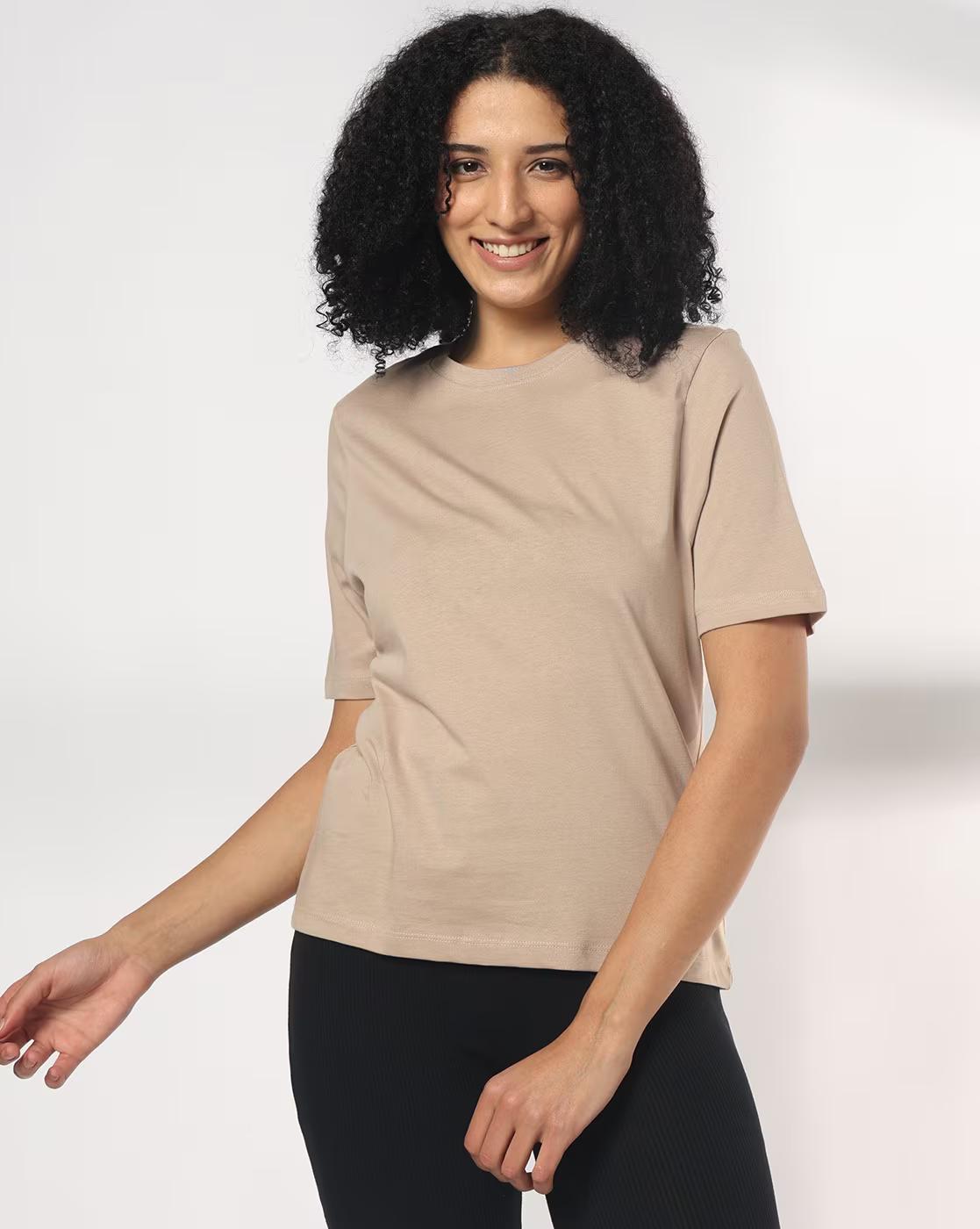 Women Relaxed Fit Crew-Neck T-Shirt