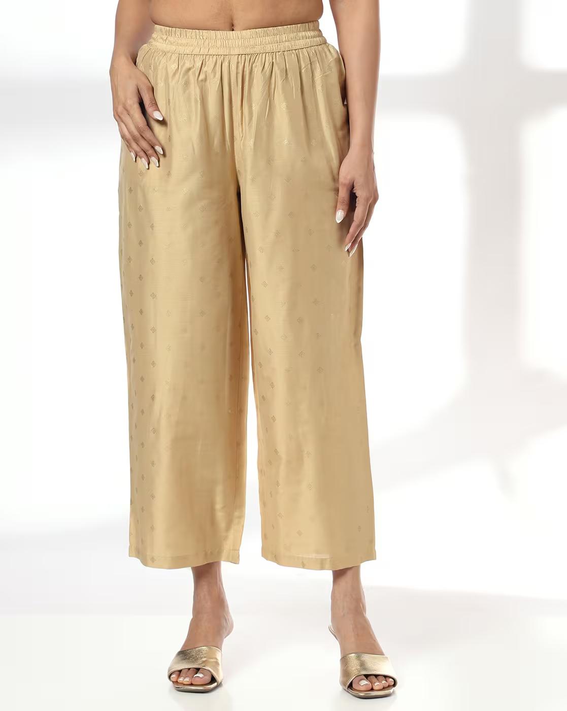 FLARED PALAZZO, GOLD, XXL