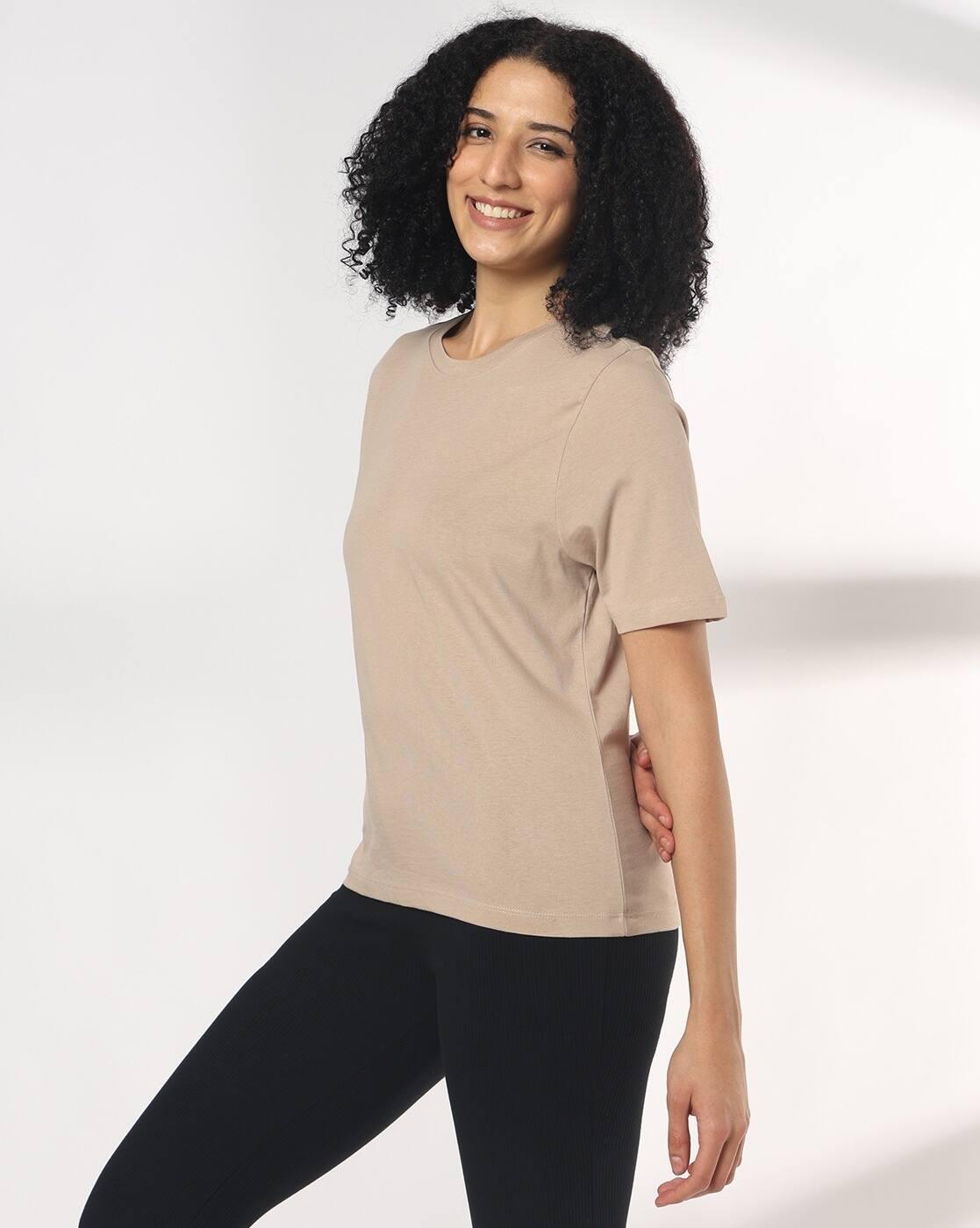 Women Relaxed Fit Crew-Neck T-Shirt