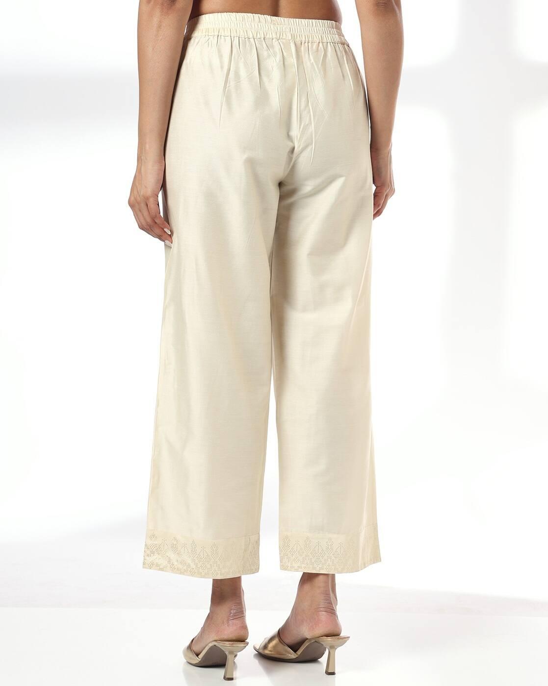 PRINTED PANT, CREAM, M