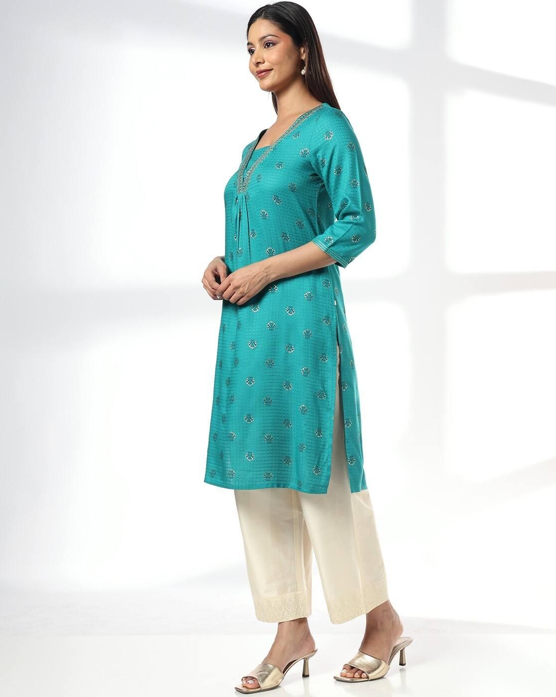 Women Floral Print Straight Kurta