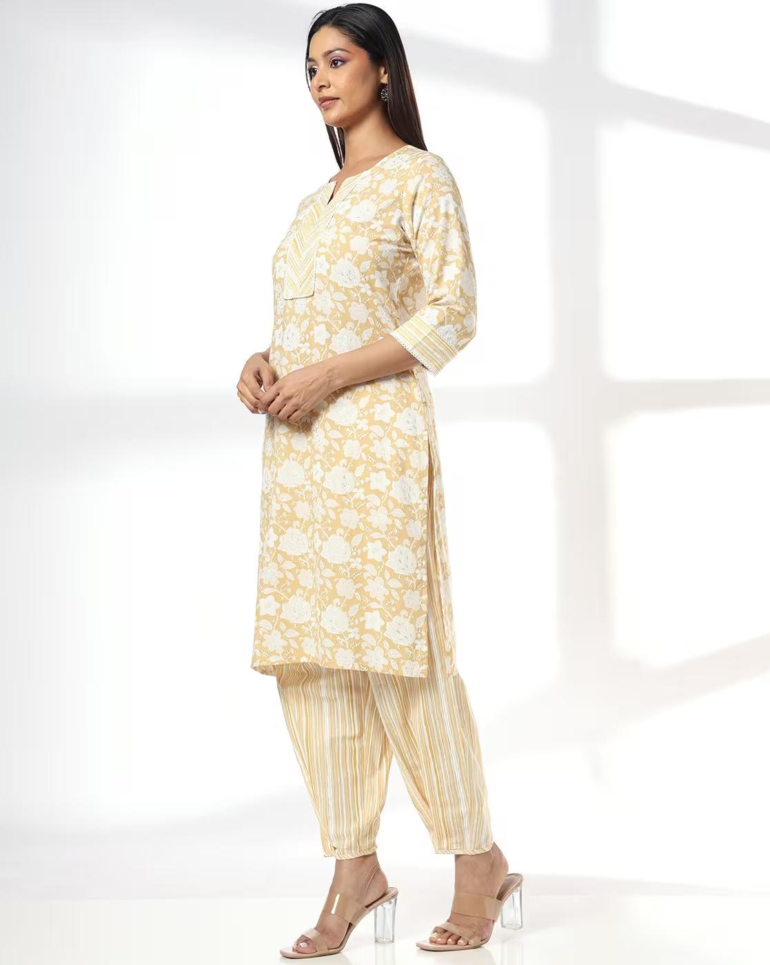 Women Printed Straight Kurta & Salwar Set