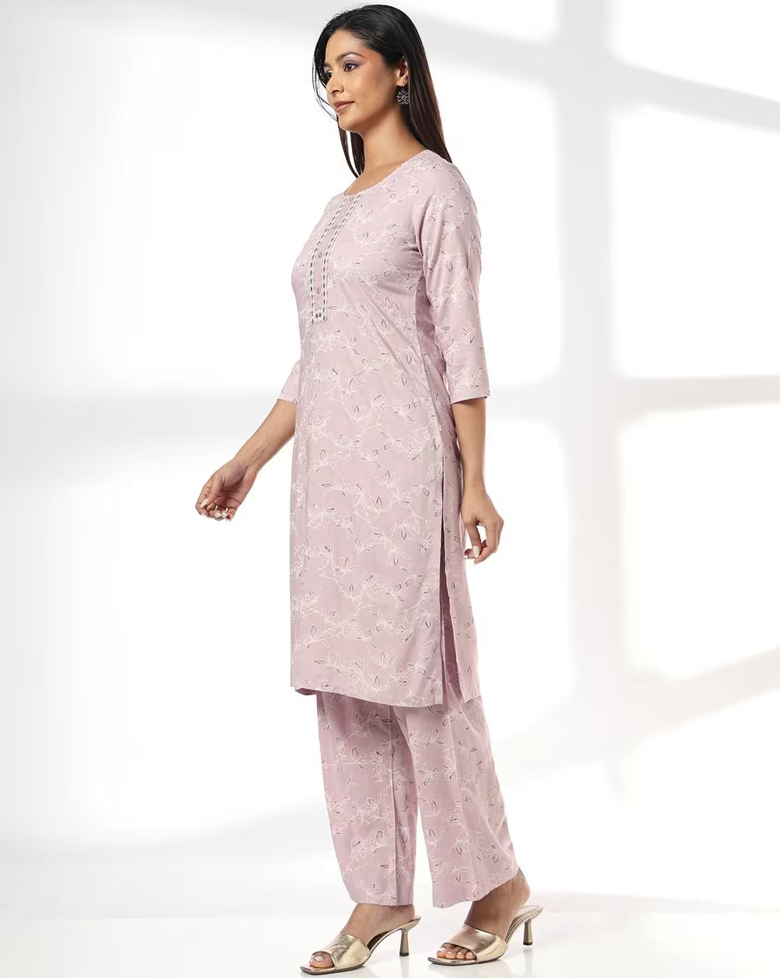 Women Floral Print Straight Kurta Bottom Set