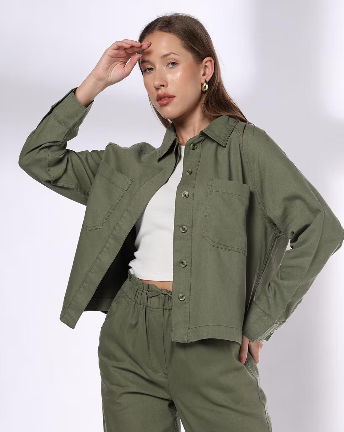 Women Washed Relaxed Fit Shirt