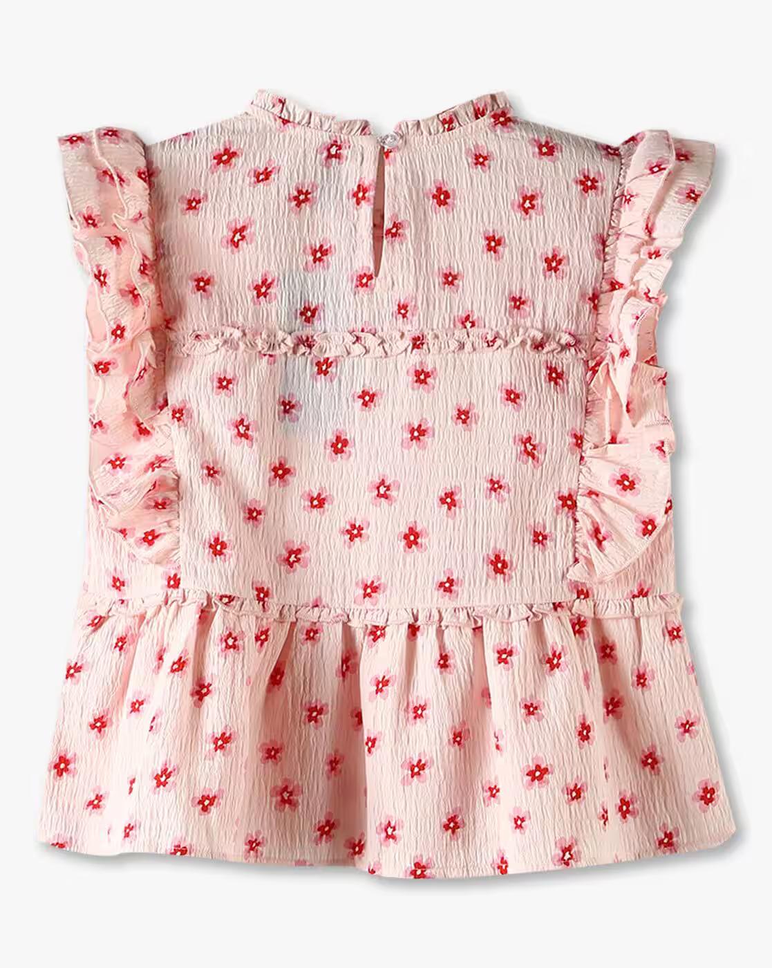 Girls Floral Print Regular Fit Top