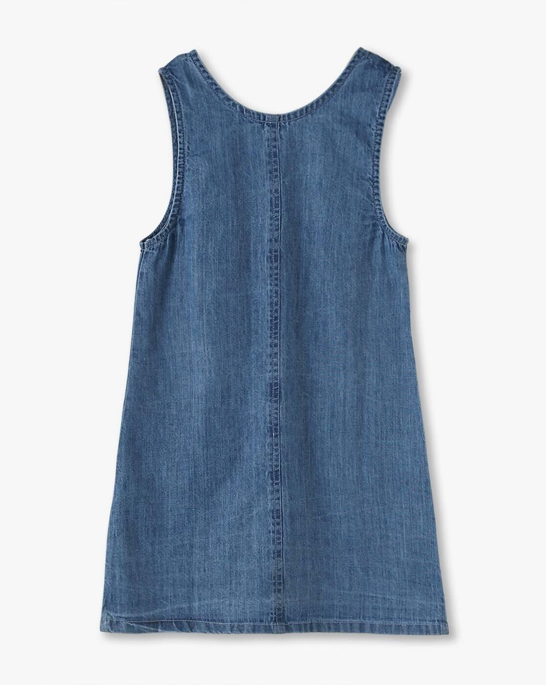 Girls Pinafore Dress with Printed T-Shirt