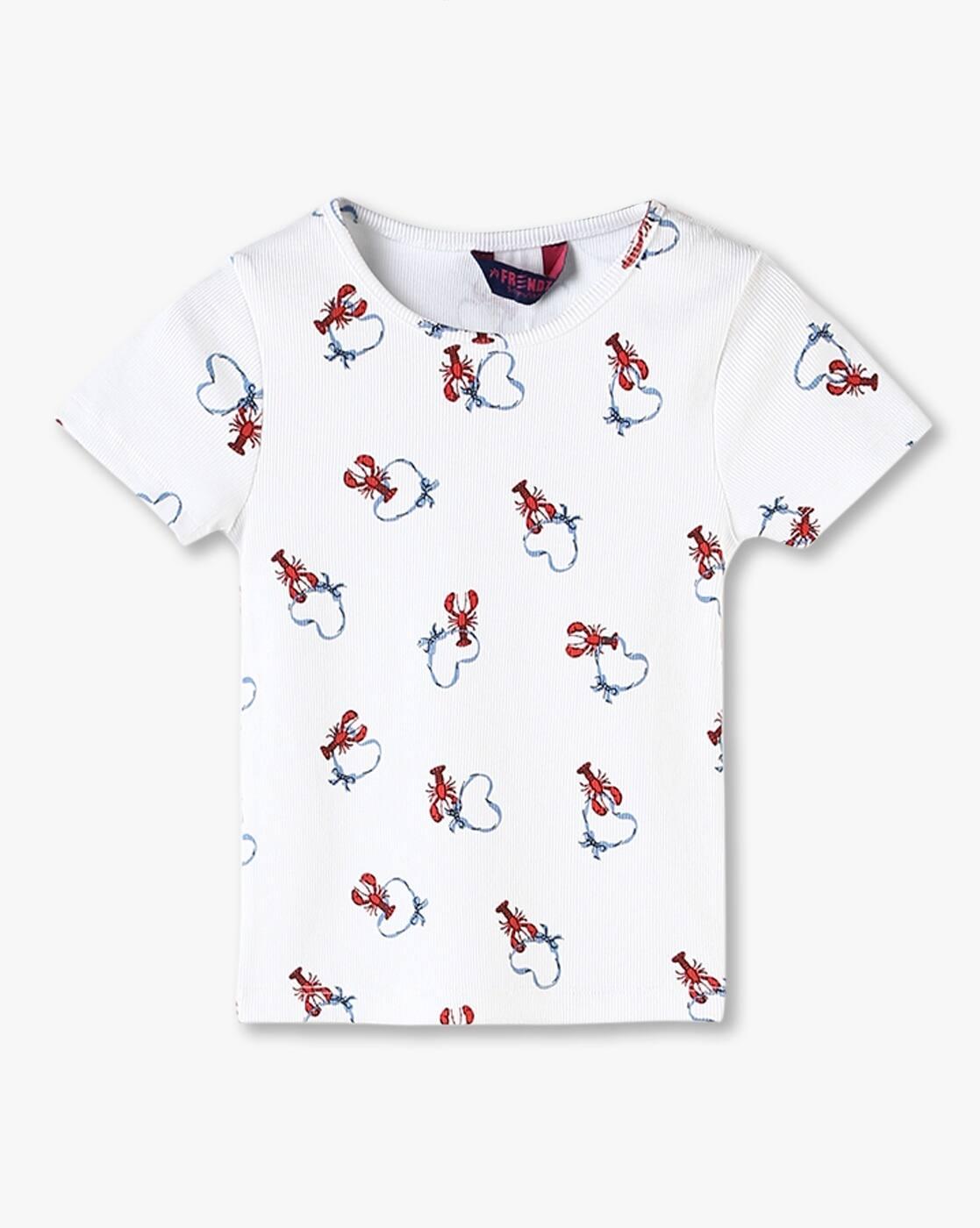 Girls Pinafore Dress with Printed T-Shirt