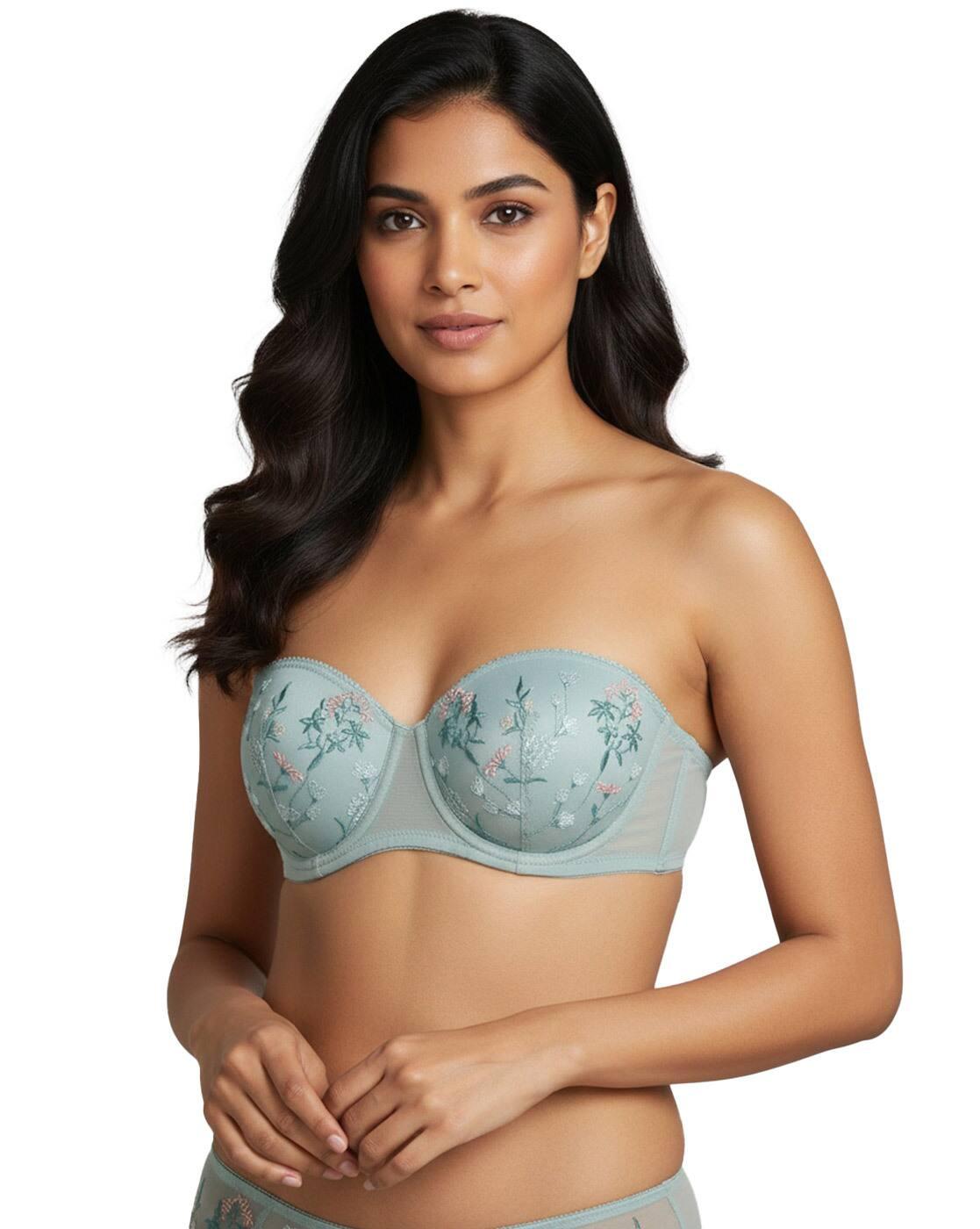 Wild Rose Padded Wired Medium Coverage Strapless Bra