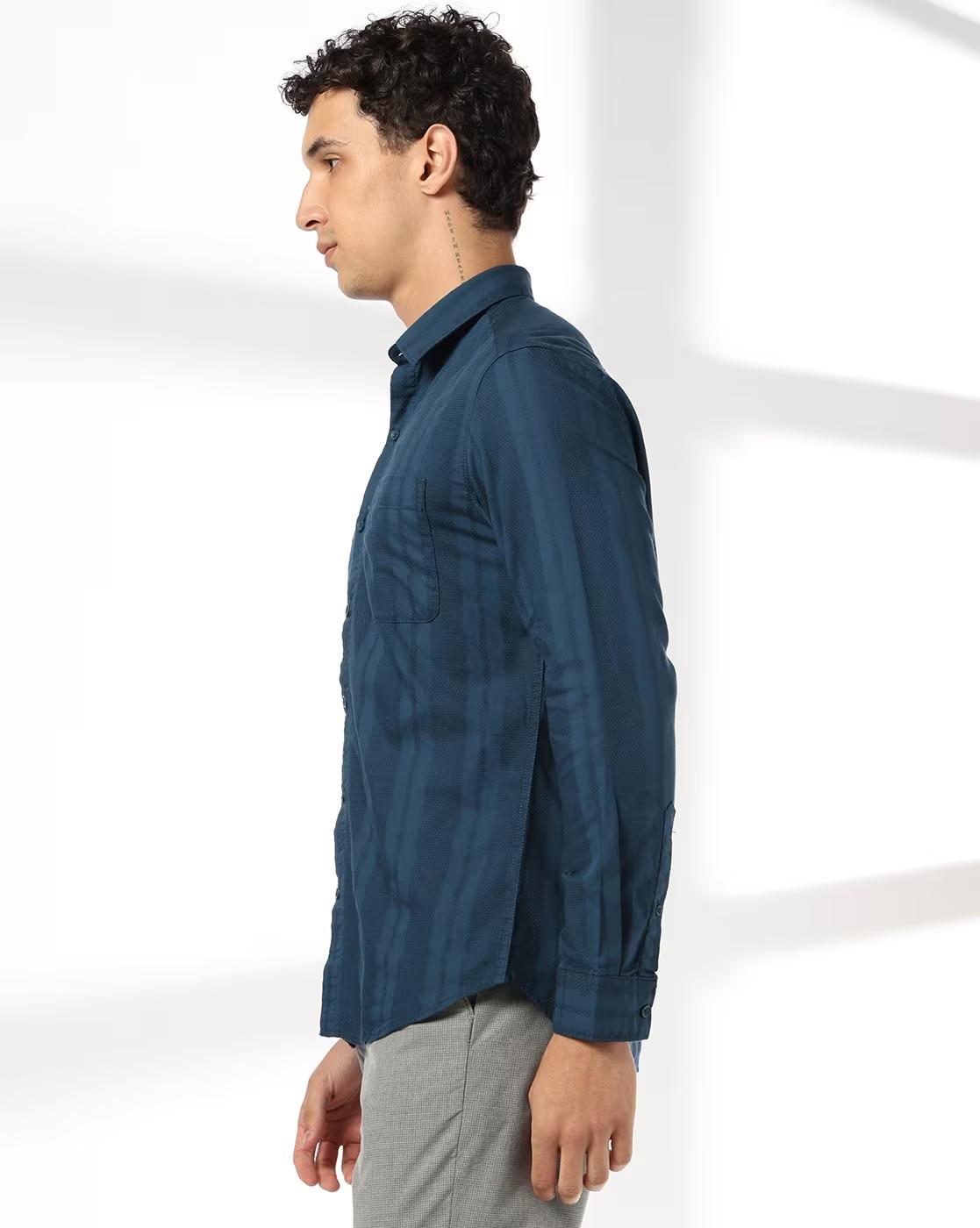 Men Striped Slim Fit Shirt