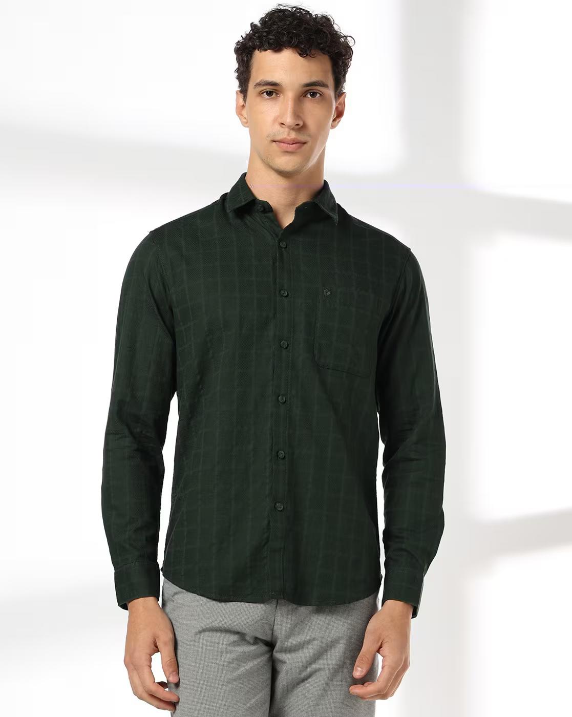 Men Checked Slim Fit Shirt