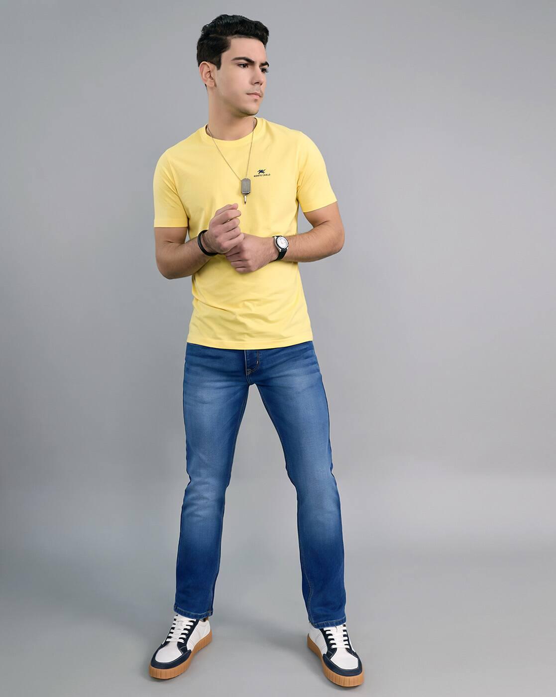 Men Slim Fit Jeans with 5-Pocket Styling
