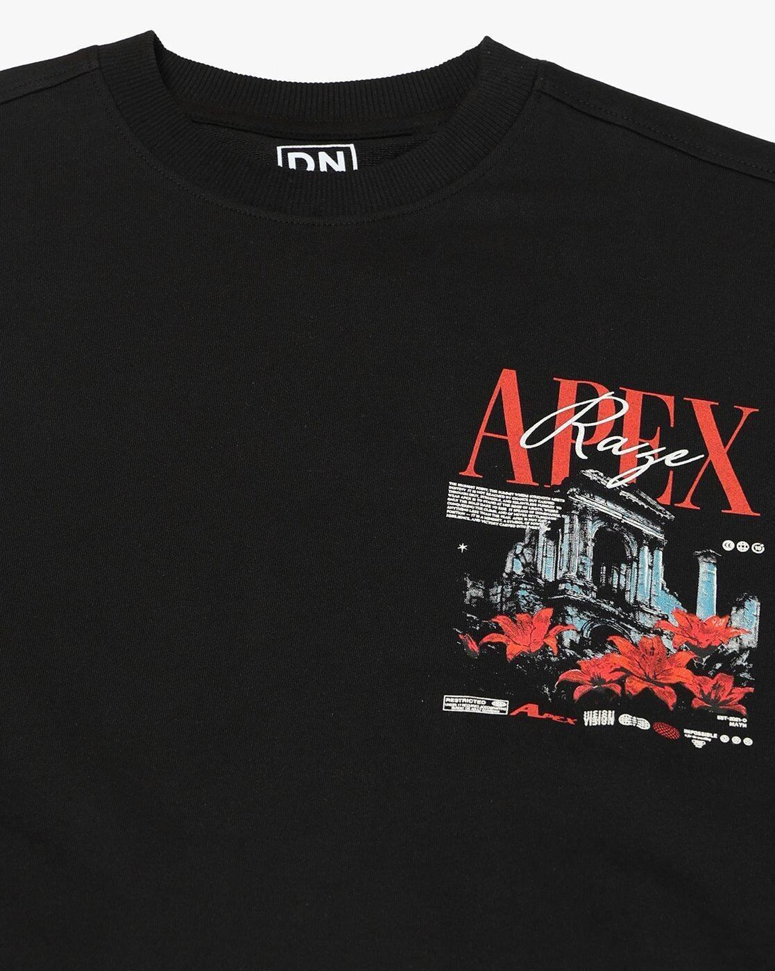 Men Graphic Print Boxy Fit Crew-Neck T-Shirt