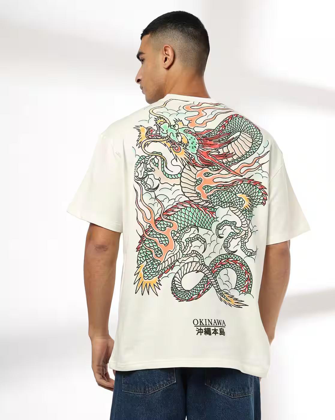Men Graphic Print Boxy Fit Crew-Neck T-Shirt