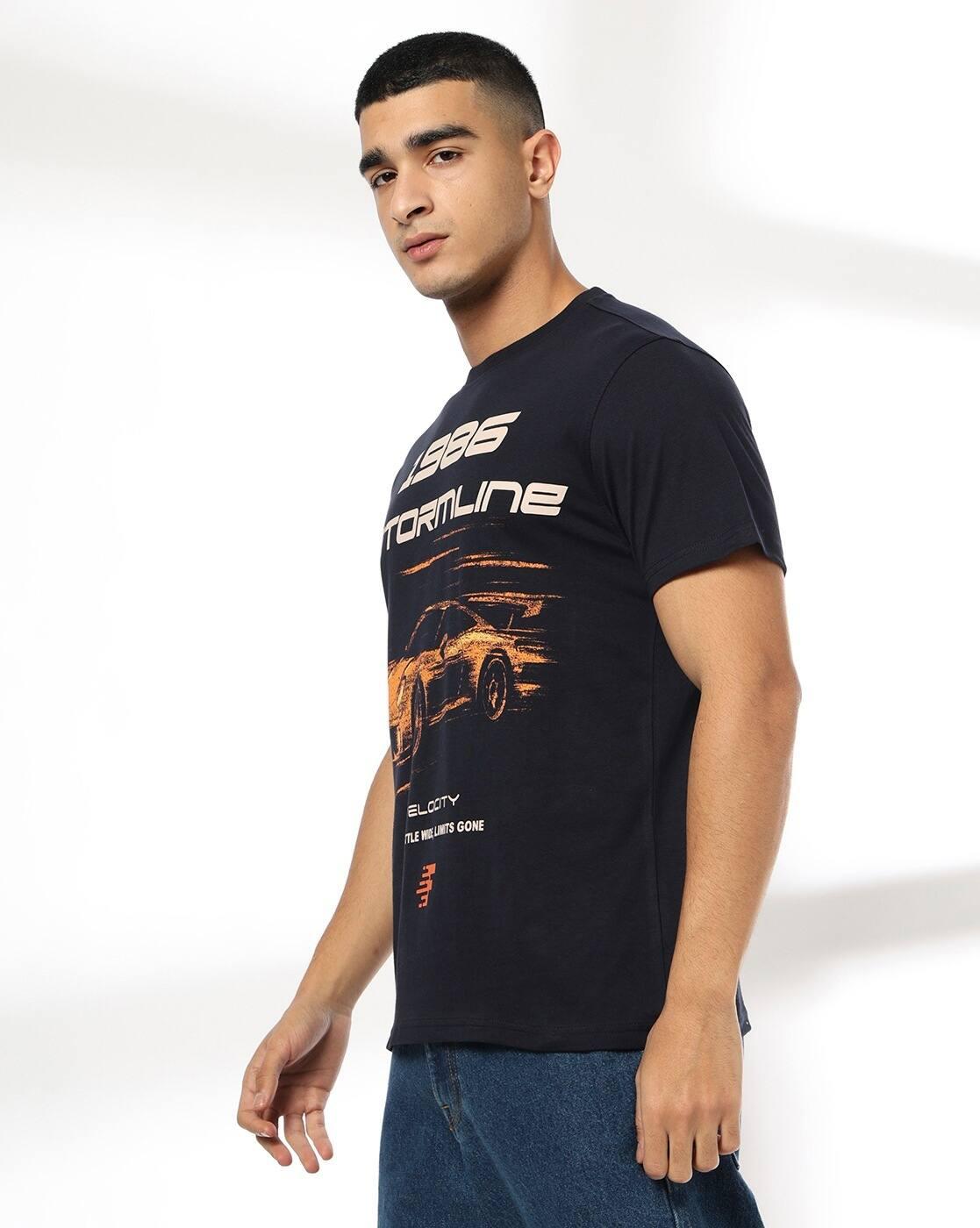 Men Graphic Print Regular Fit Crew-Neck T-Shirt