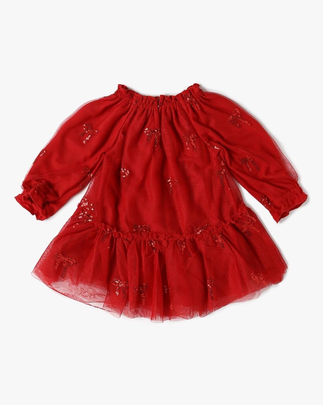 Girls Embellished Drop Waist Tulle Dress