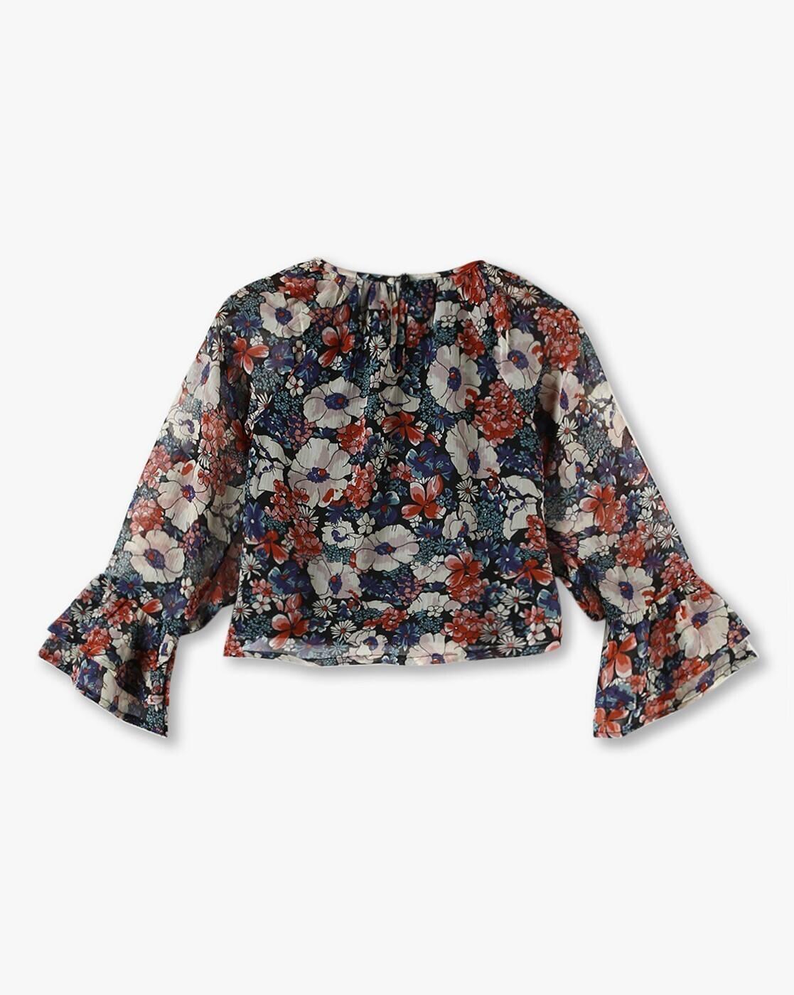 FLARE SLEEVE TOP, MULTI, 3-4Y