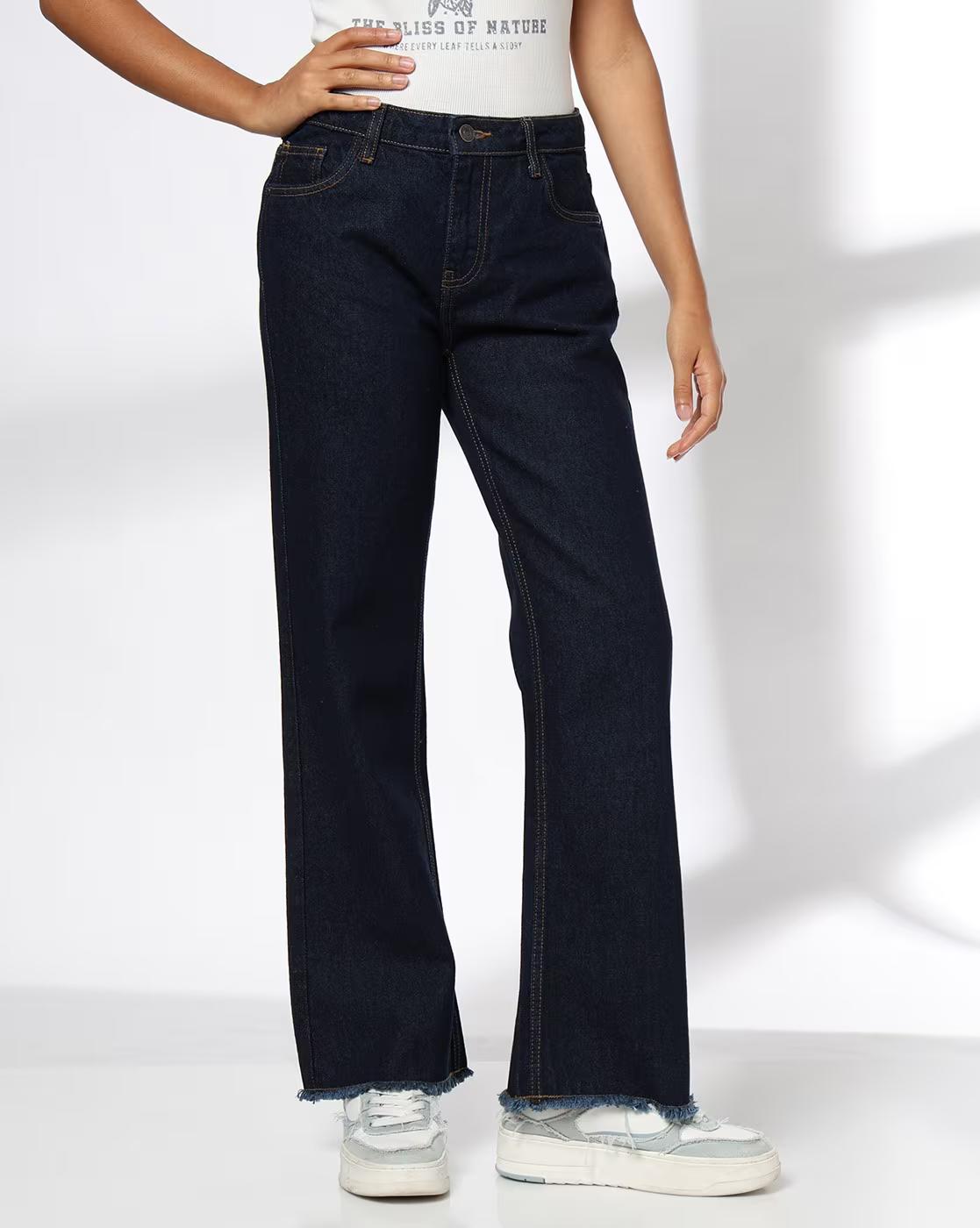 Women Lightly Washed Flared Jeans