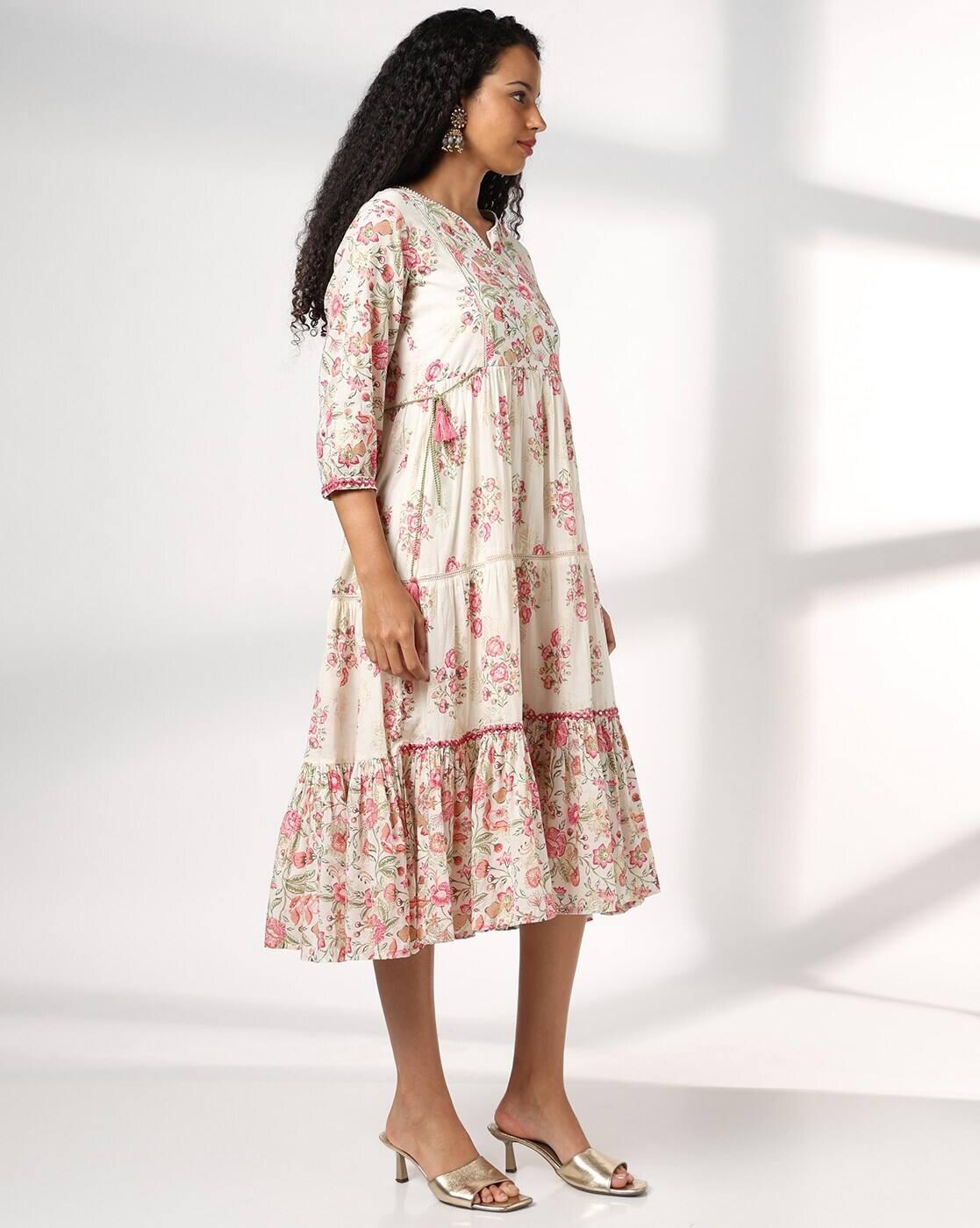 Women Floral Print Fit & Flare Dress