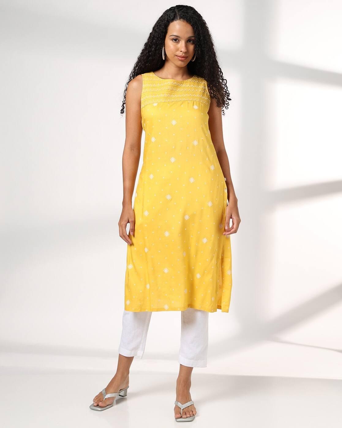 Women Embroidered Straight Kurta