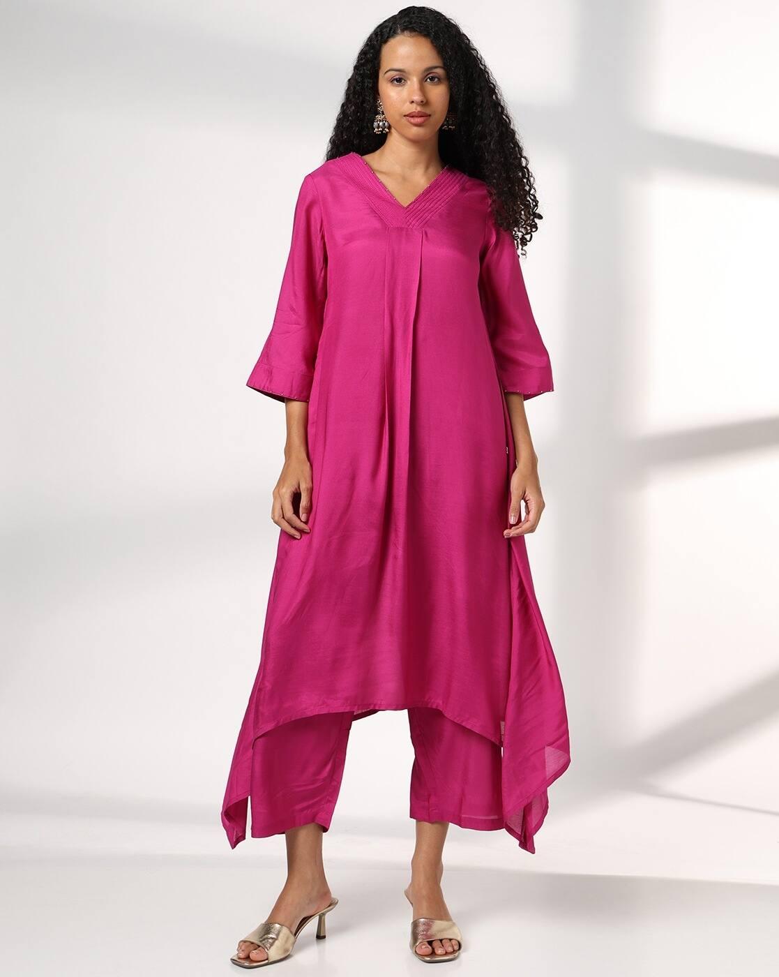 Women Pintuck Detailed A-Line Kurta Set
