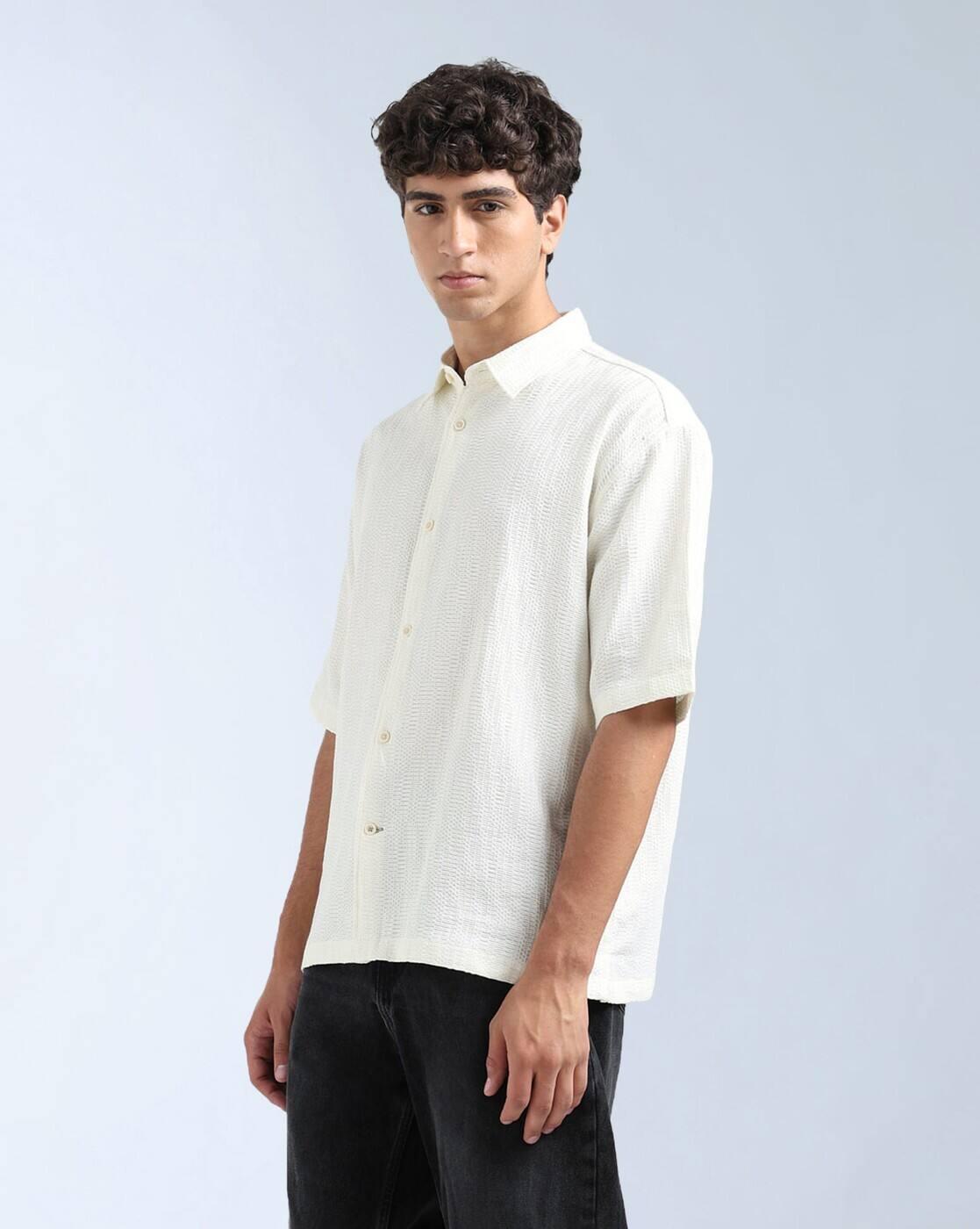 Oversized Fit Jaquard Shirt