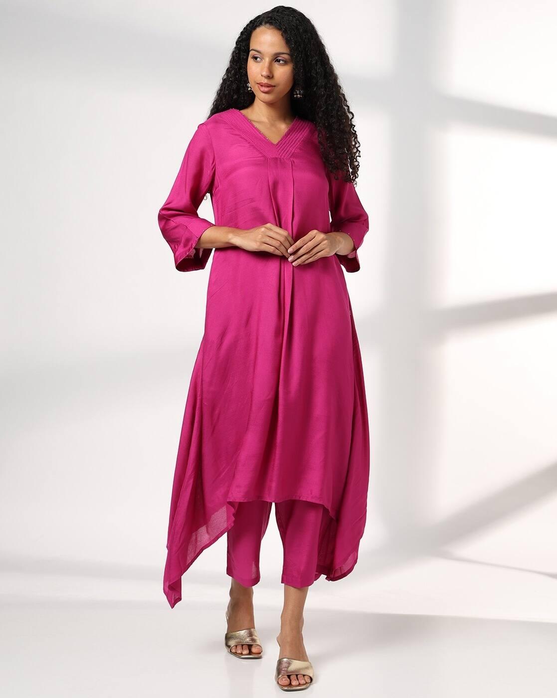 Women Pintuck Detailed A-Line Kurta Set