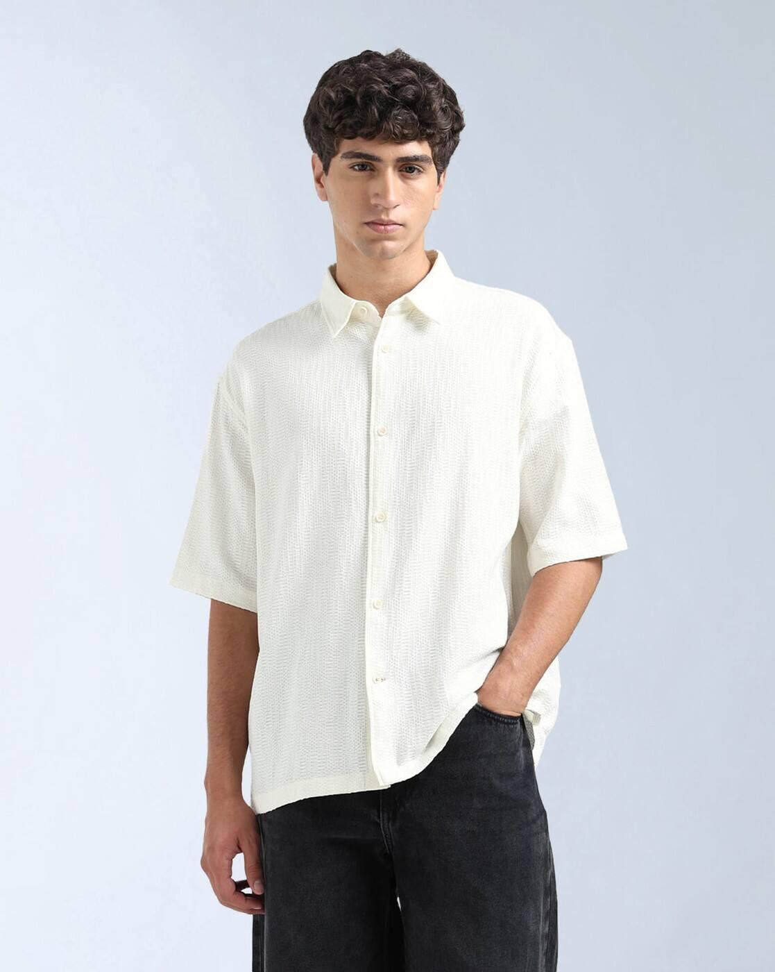 Oversized Fit Jaquard Shirt
