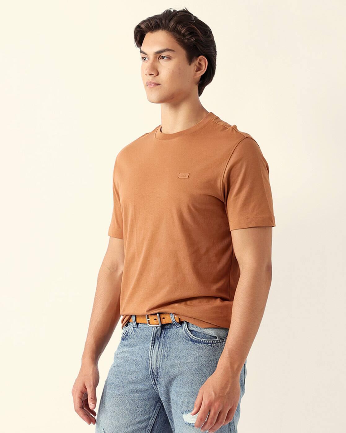 Men Regular Fit Crew-Neck T-Shirt
