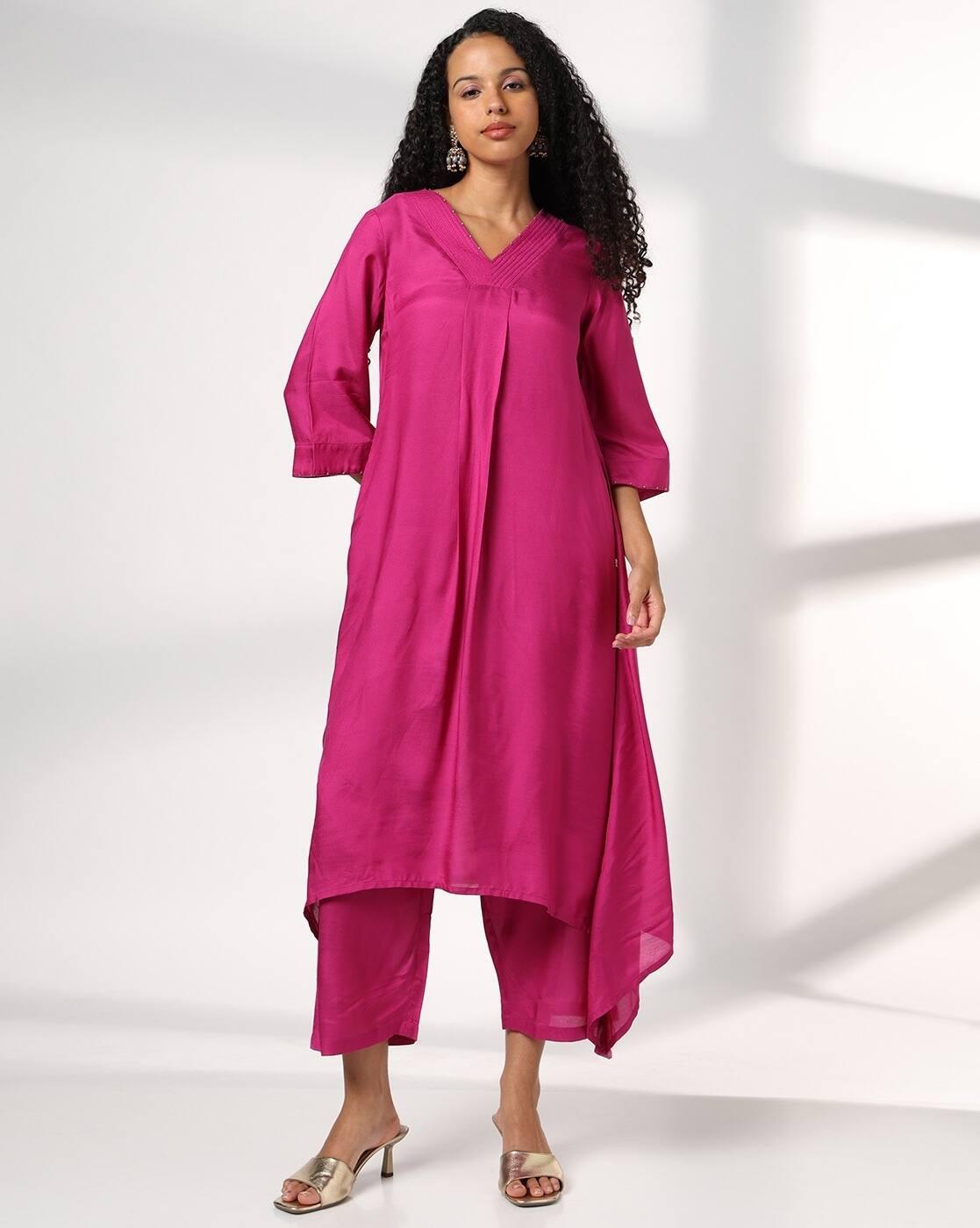 Women Pintuck Detailed A-Line Kurta Set