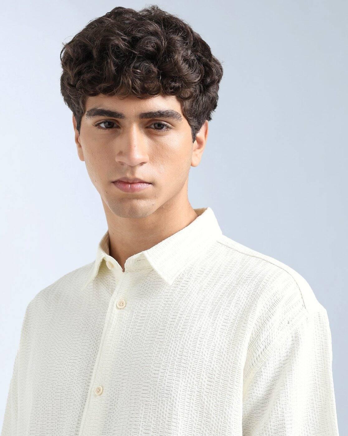 Oversized Fit Jaquard Shirt