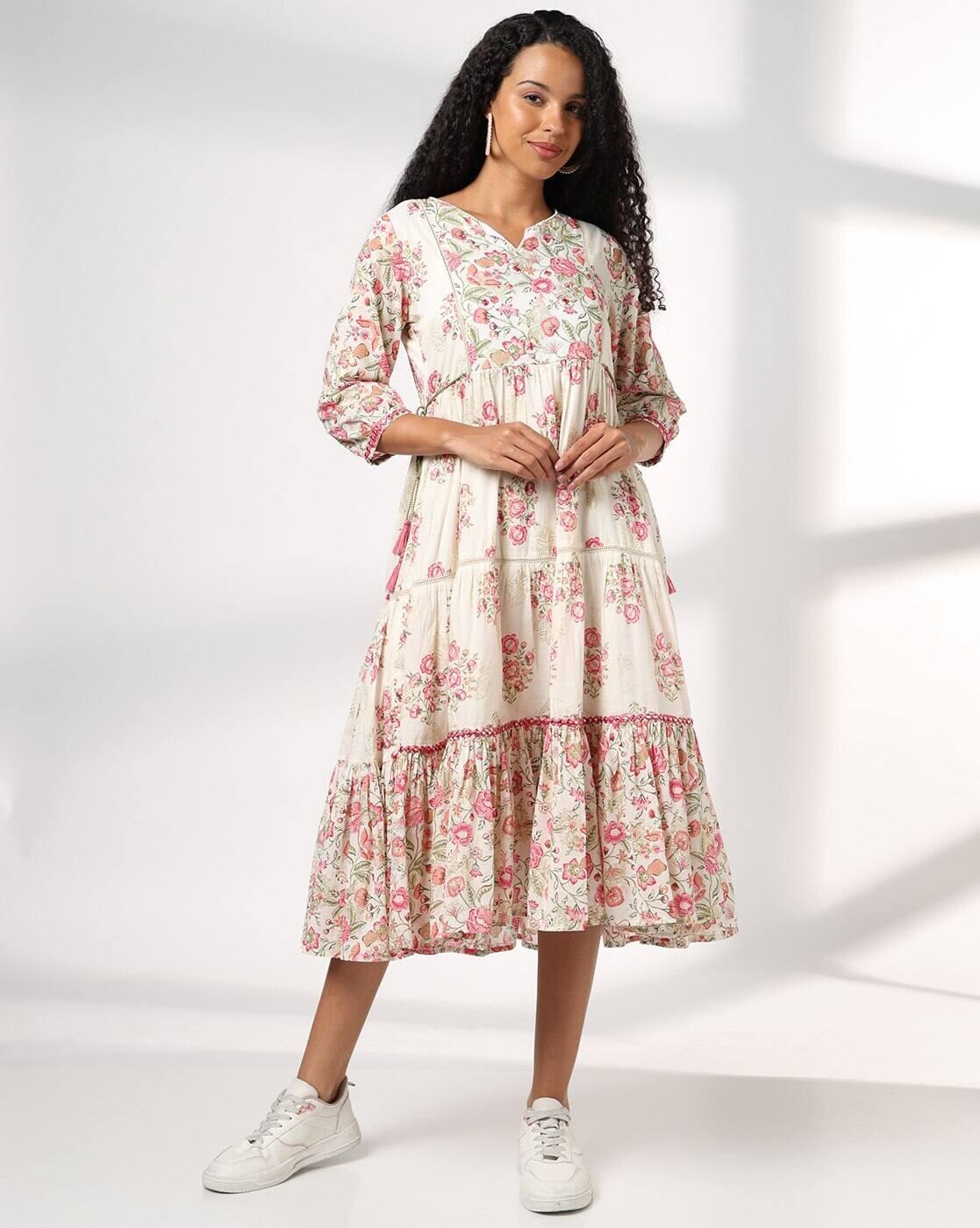 Women Floral Print Fit & Flare Dress