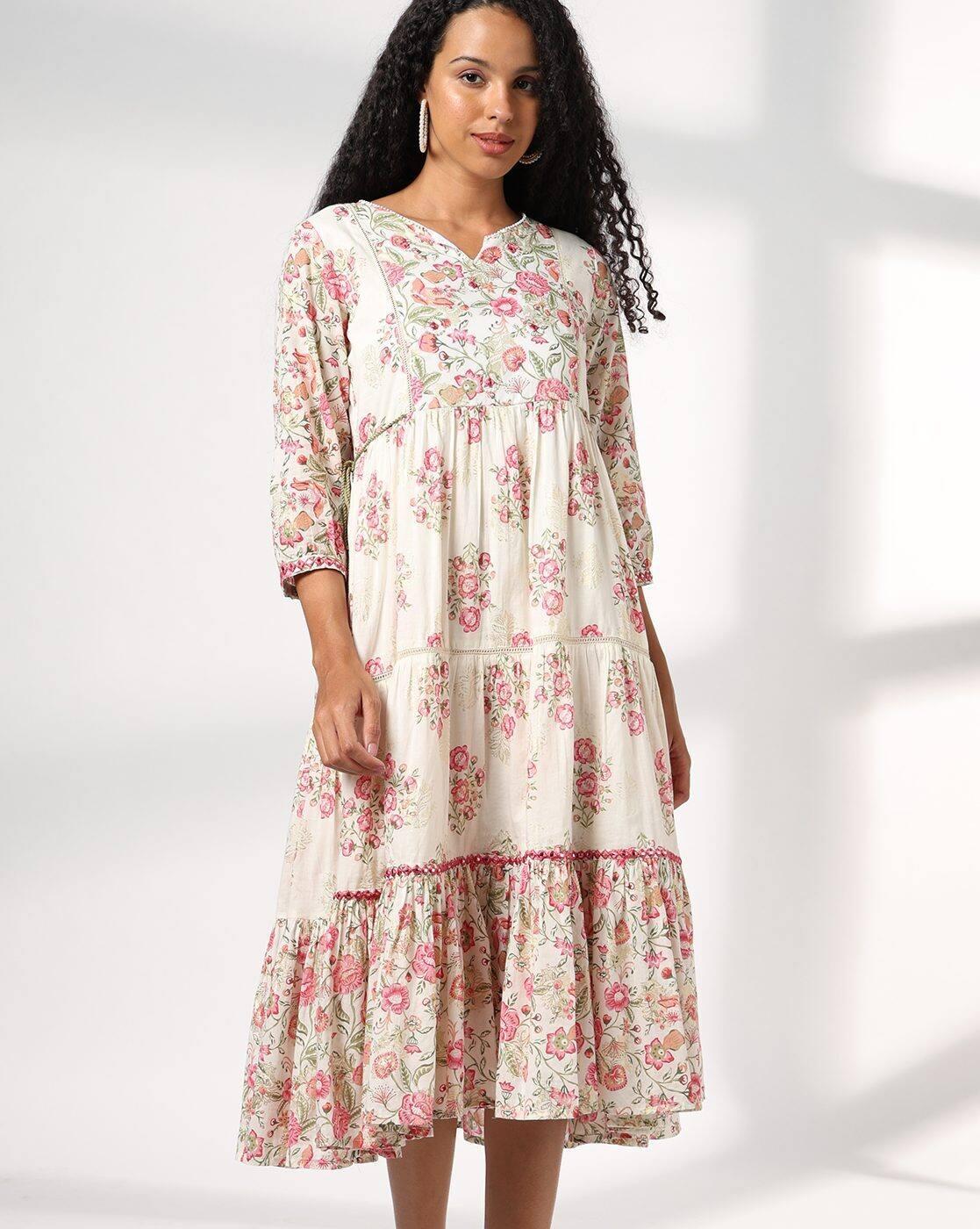Women Floral Print Fit & Flare Dress