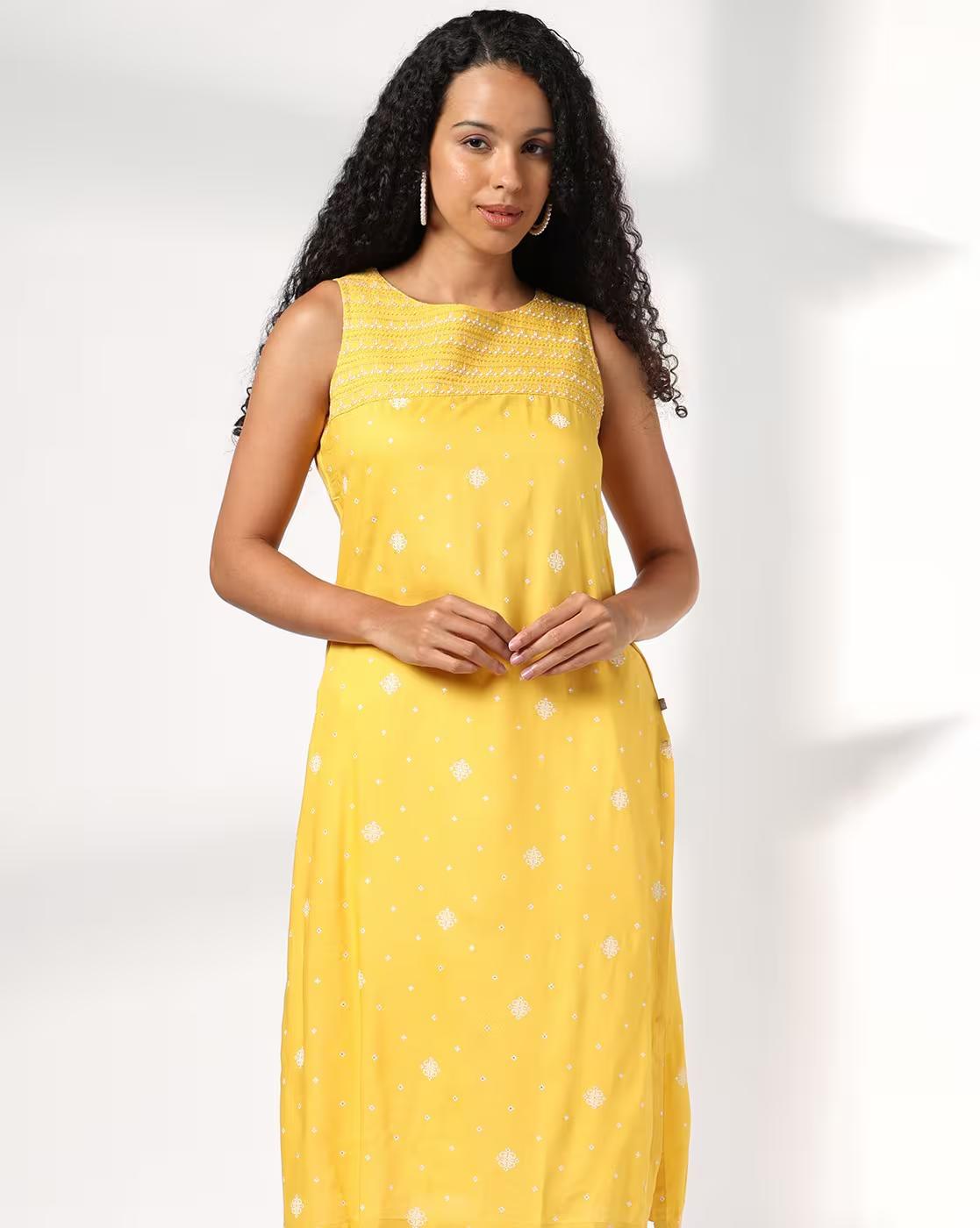 Women Embroidered Straight Kurta