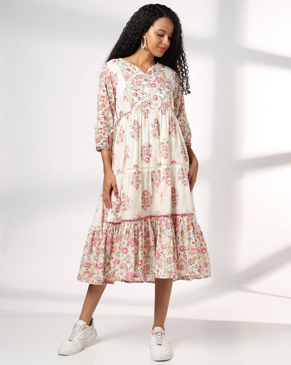 Women Floral Print Fit & Flare Dress