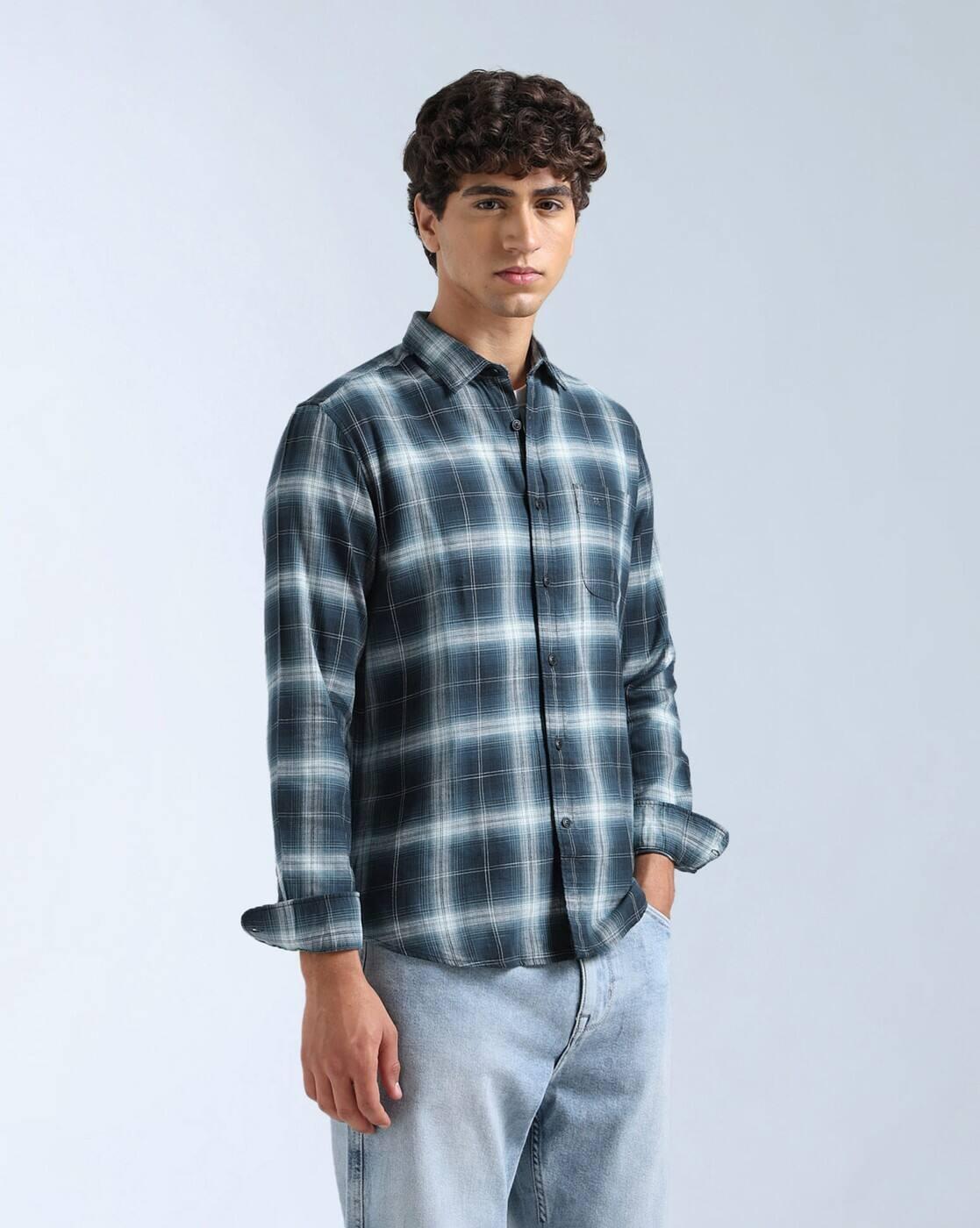 Twill Plaid Checked Shirt