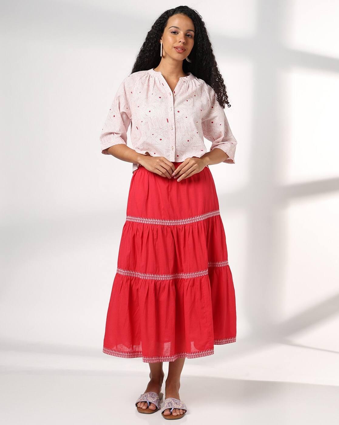 MANDERIN RAGLAN CROP TOP TIER S, RED, XL